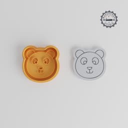 Panda Shape Cutter & Stamp, Cookie and Fondant Tools, Animal Face Design, Sizes S/M/L, Set of 6 PRODUCT_4494 3d model
