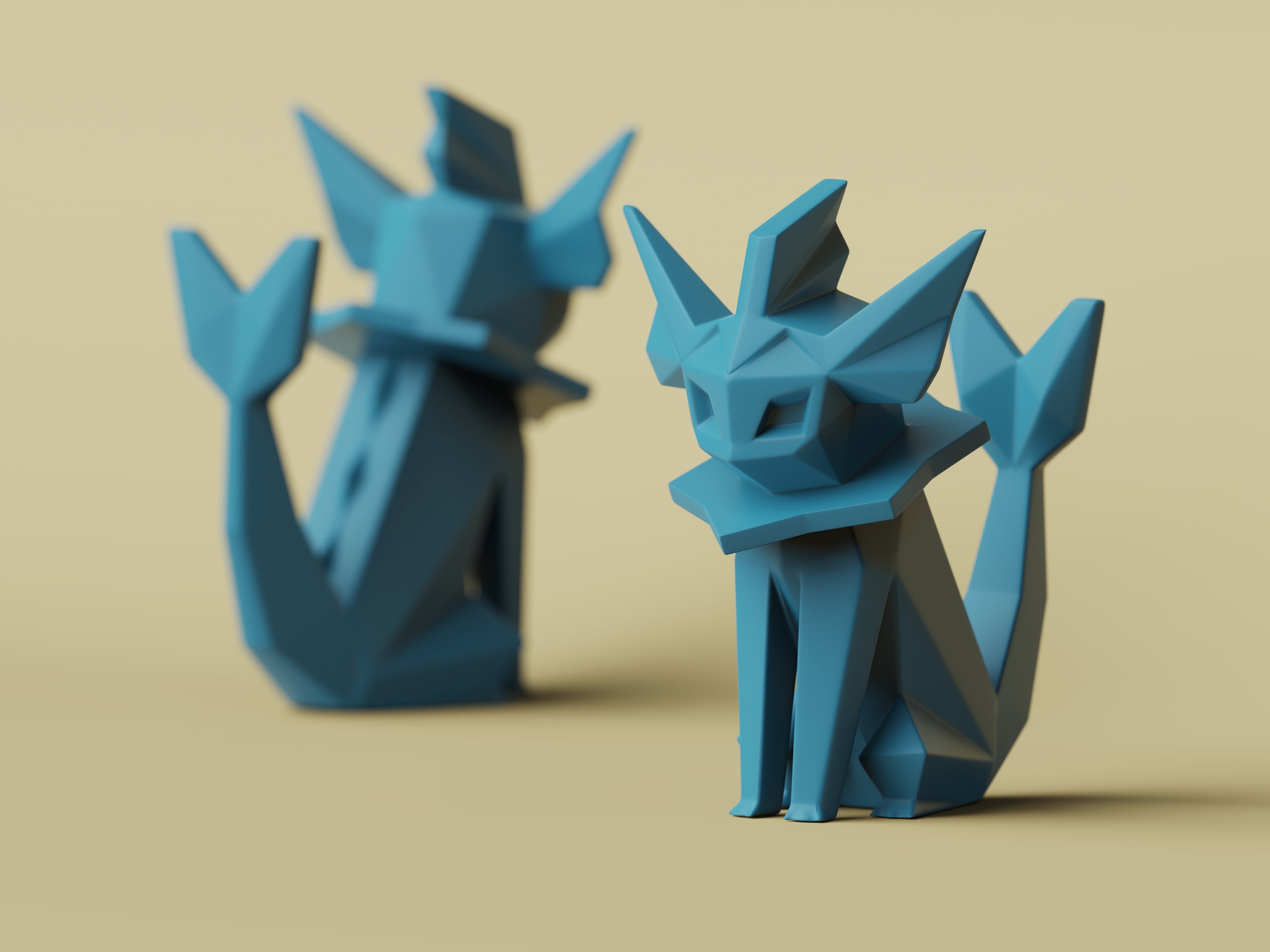 Low-poly Vaporeon 3d model