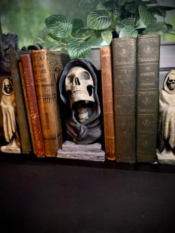 Hooded skull statue and bookends 3d model
