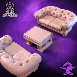 Couch & Coffee Table | Tabletop Scatter Terrain 3d model