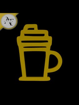 Simple Coffee Cup Symbol - 2D Art 3d model