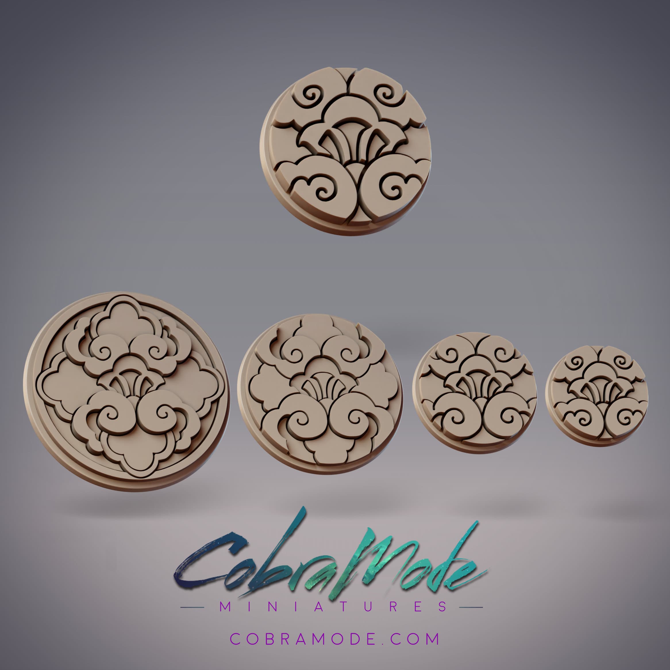 FengYun Emblem Base Pack (4pcs) 3d model