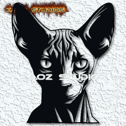 sphynx wall art sphinx cat wall decor 2d art 3d model