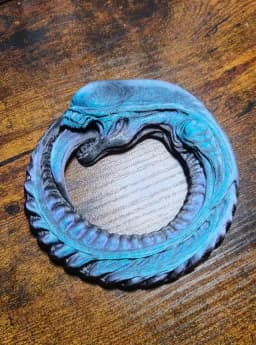 Alien Ouroboros Wall Art - Biomechanical Giger Style Decoration 3d model