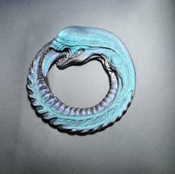 Alien Ouroboros Wall Art - Biomechanical Giger Style Decoration 3d model