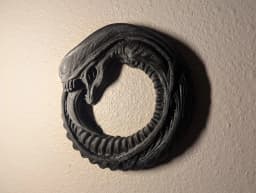 Alien Ouroboros Wall Art - Biomechanical Giger Style Decoration 3d model