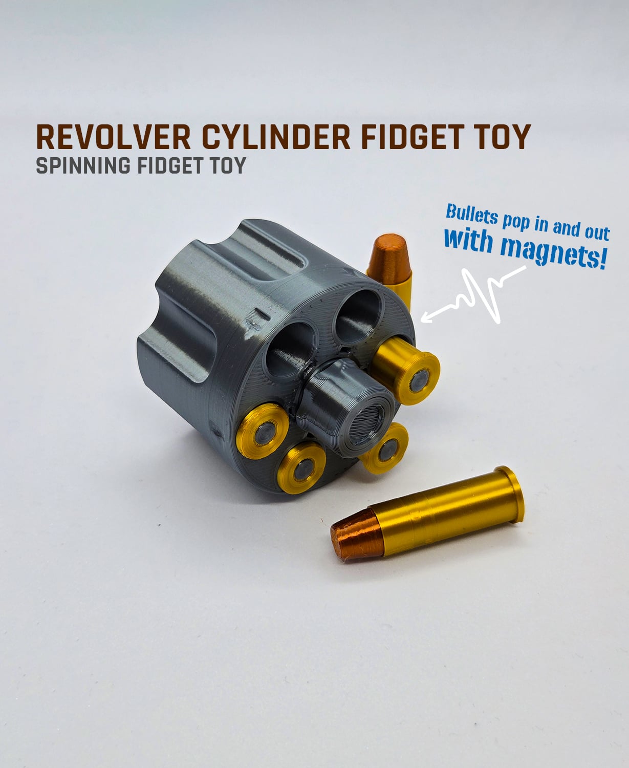 Revolver Cylinder Fidget Spinner Toy 3d model
