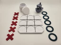 Tic Tac Toe Board and Pieces 3d model