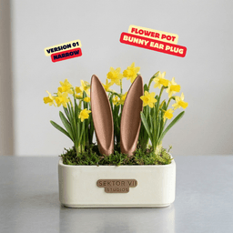 BUNNY EAR FLOWER POT PLUG (NARROW) / CUTE EASTER DECOR / BUNNY EAR / PLANTER DECO / CUTE BUNNY EARS 3d model