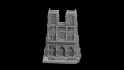 Notre Dame Gothic Facade STL - Printable Landmark Desk Miniature 3d model