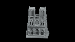 Notre Dame Gothic Facade STL - Printable Landmark Desk Miniature 3d model