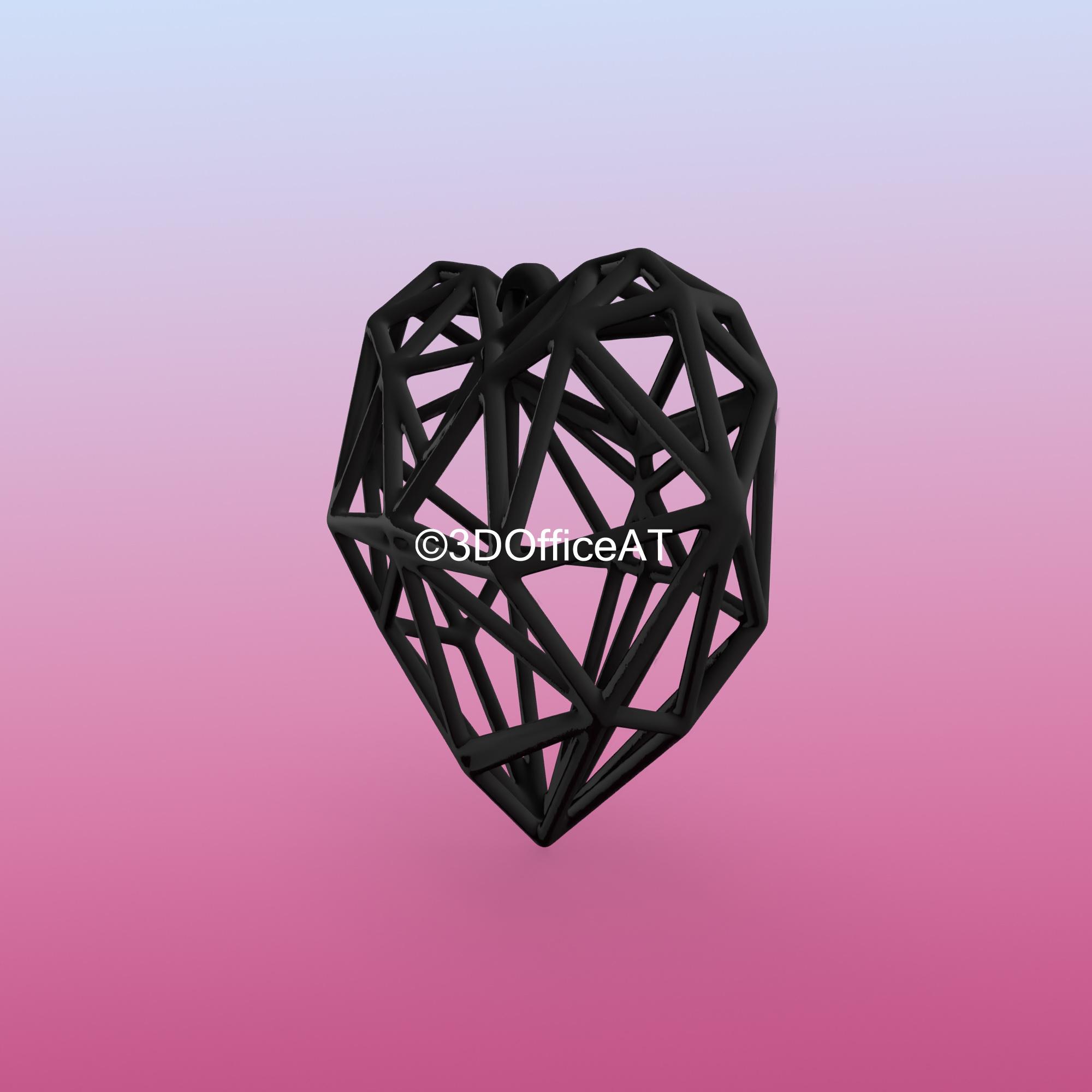 Wire heart chain 3d model