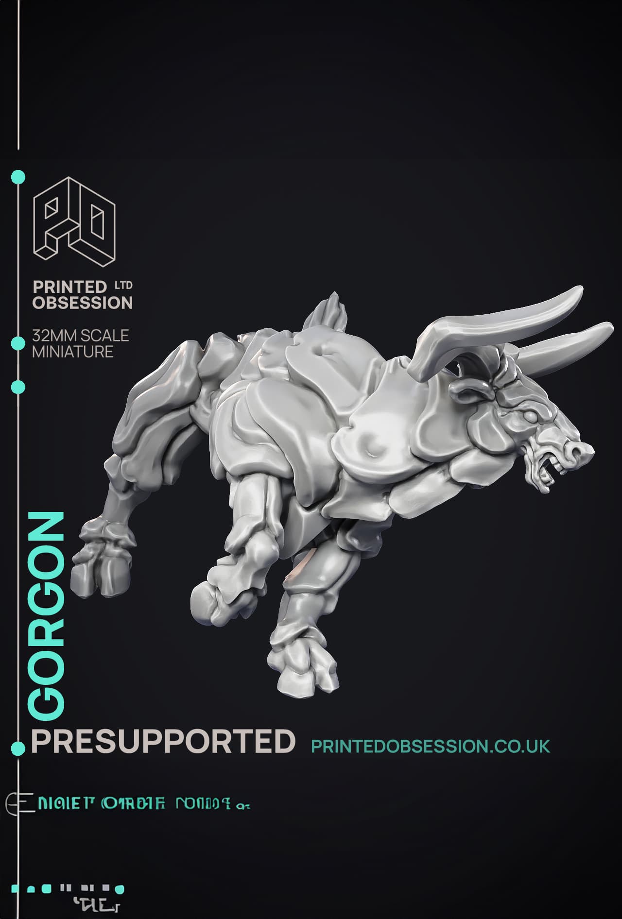 Gorgon - Large Beast - PRESUPPORTED - 32mm scale 3d model
