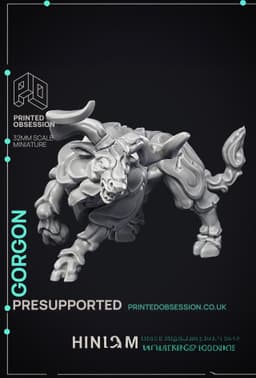 Gorgon - Large Beast - PRESUPPORTED - 32mm scale 3d model