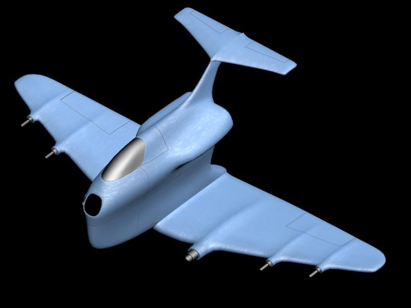 Guppy Space Fighter Jet v2 3d model