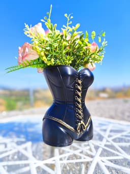 Corset Planter – Lace Up Design & Bow Details 3d model