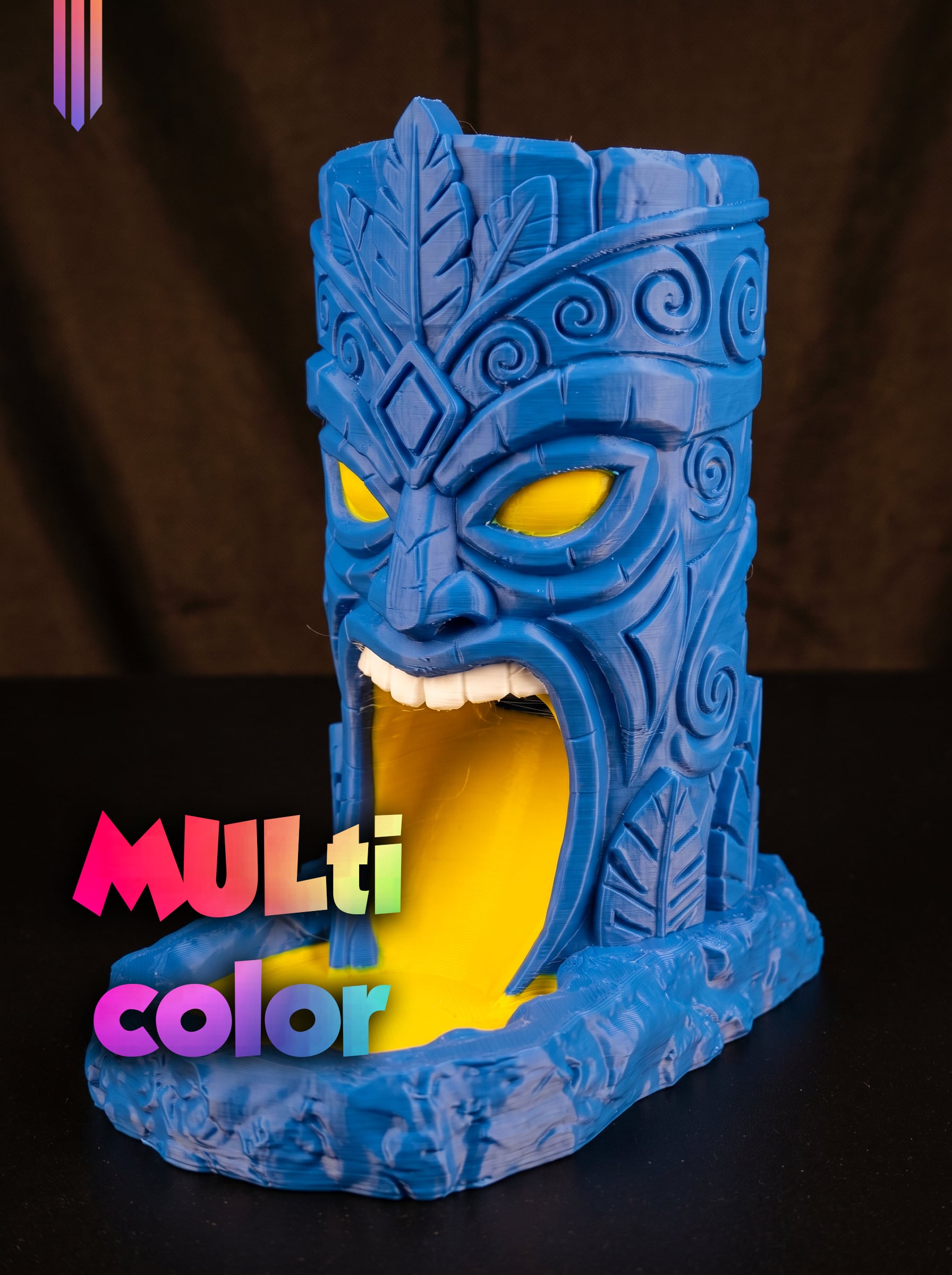 Tiki Dice Tower 3MF | Tabletop Gaming Multi-Color | Functional 3d model