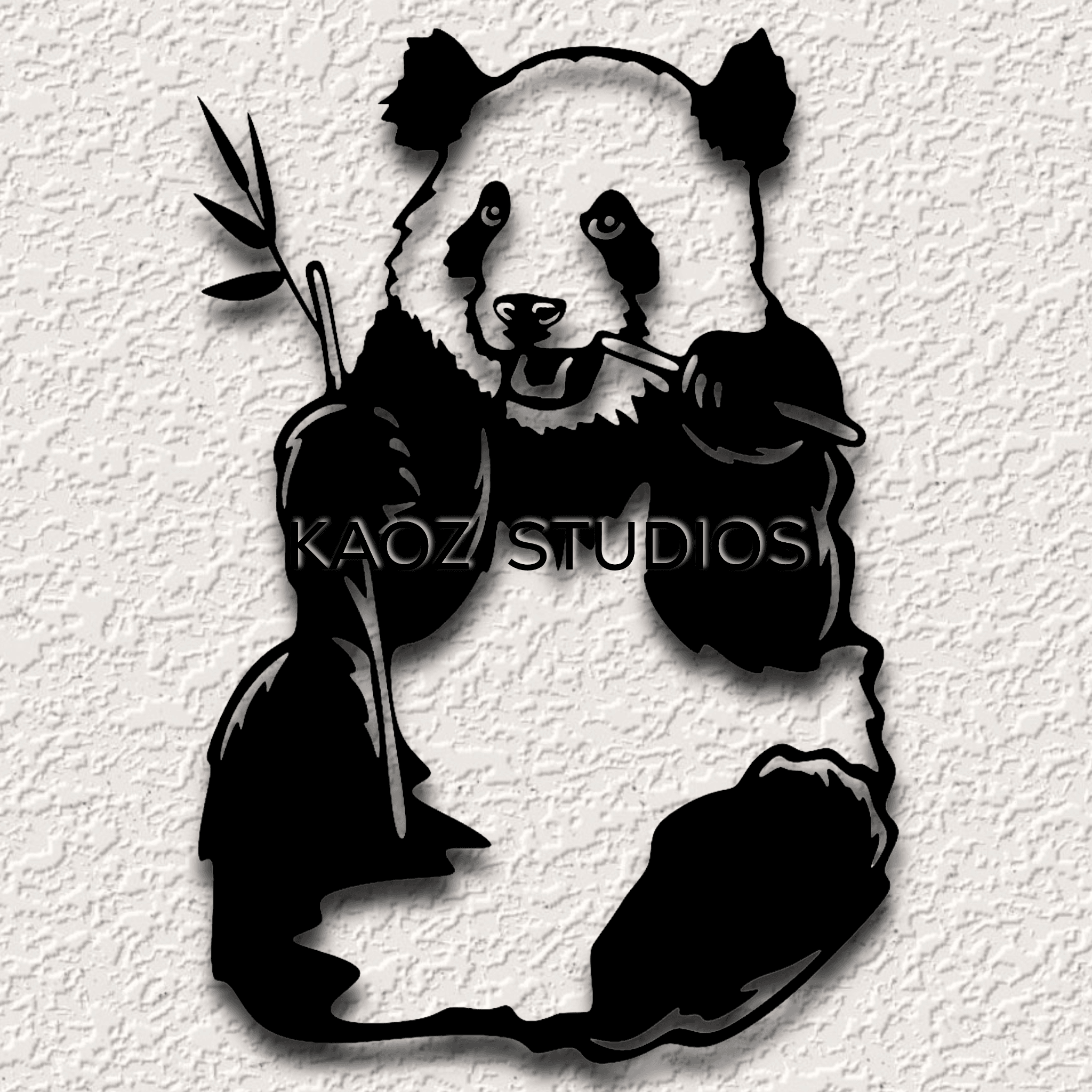 panda wall art bear wall decor bamboo decoration Asian bears 3d model