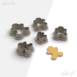 Christmas Outline Polymer Clay Cutter Package, 5 Models, 2 Cutter Version, 5 Sizes Included, No: 965 3d model