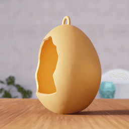 Easter Egg Hanging - Decorative Cracked Egg Container 3d model