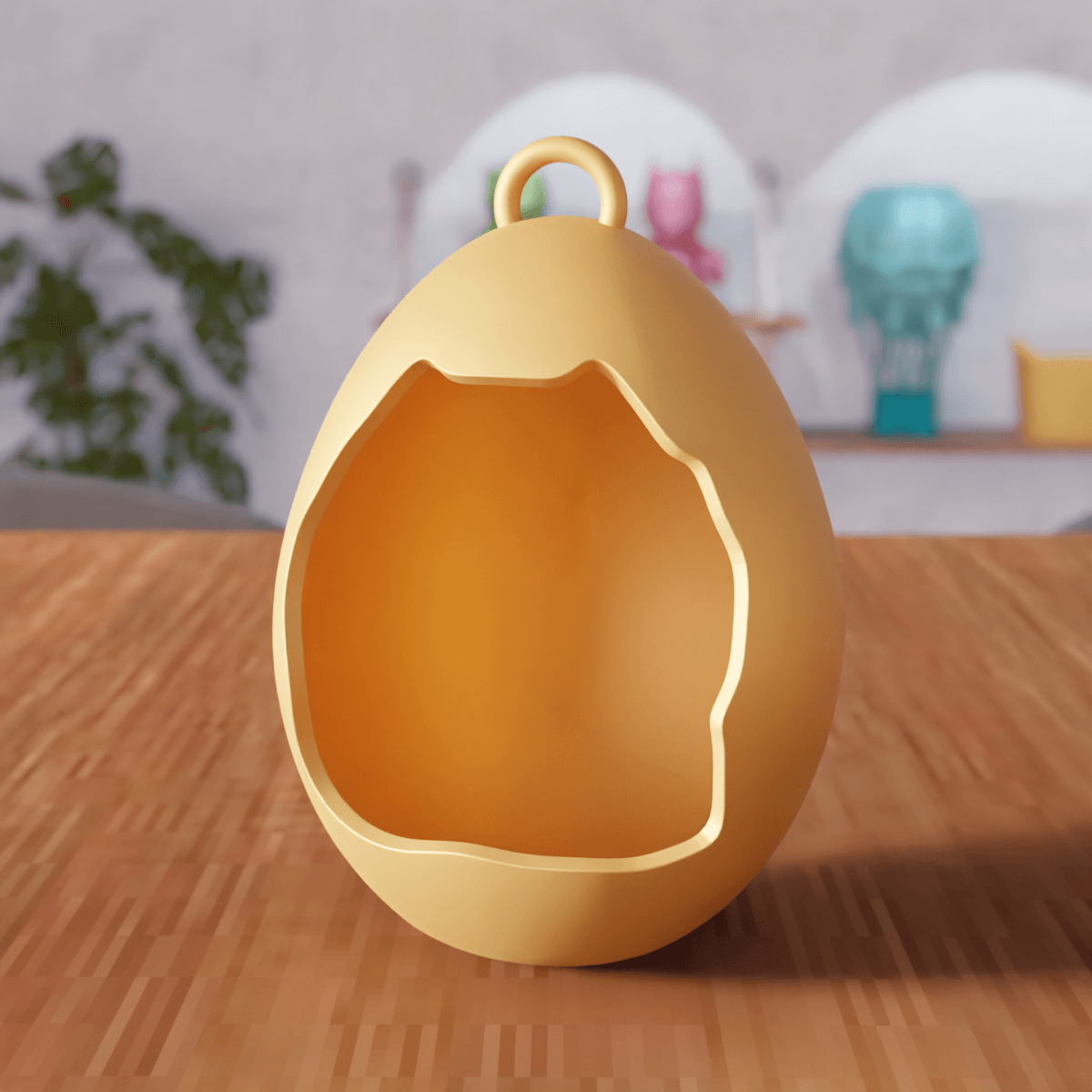 Easter Egg Hanging - Decorative Cracked Egg Container 3d model