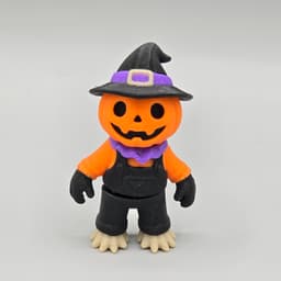 Halloween Pumpkin Jack o Lantern Scarecrow Flexi Fidget Toy 3d model