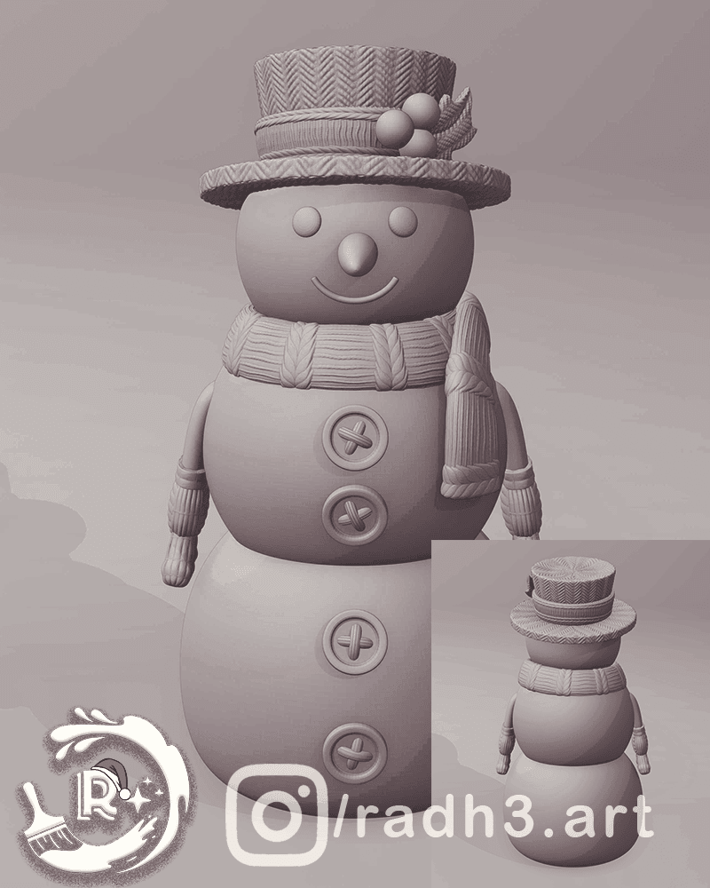 Free Snowman STL File 3d model