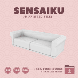 Miniature Replica 02. VISKAFORS Sofa for Miniature Dollhouse - IKEA - 3D Print Instant Download 3d model