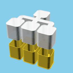 Flowchart / Organizational chart (3 subs), nestable box (v1) 3d model