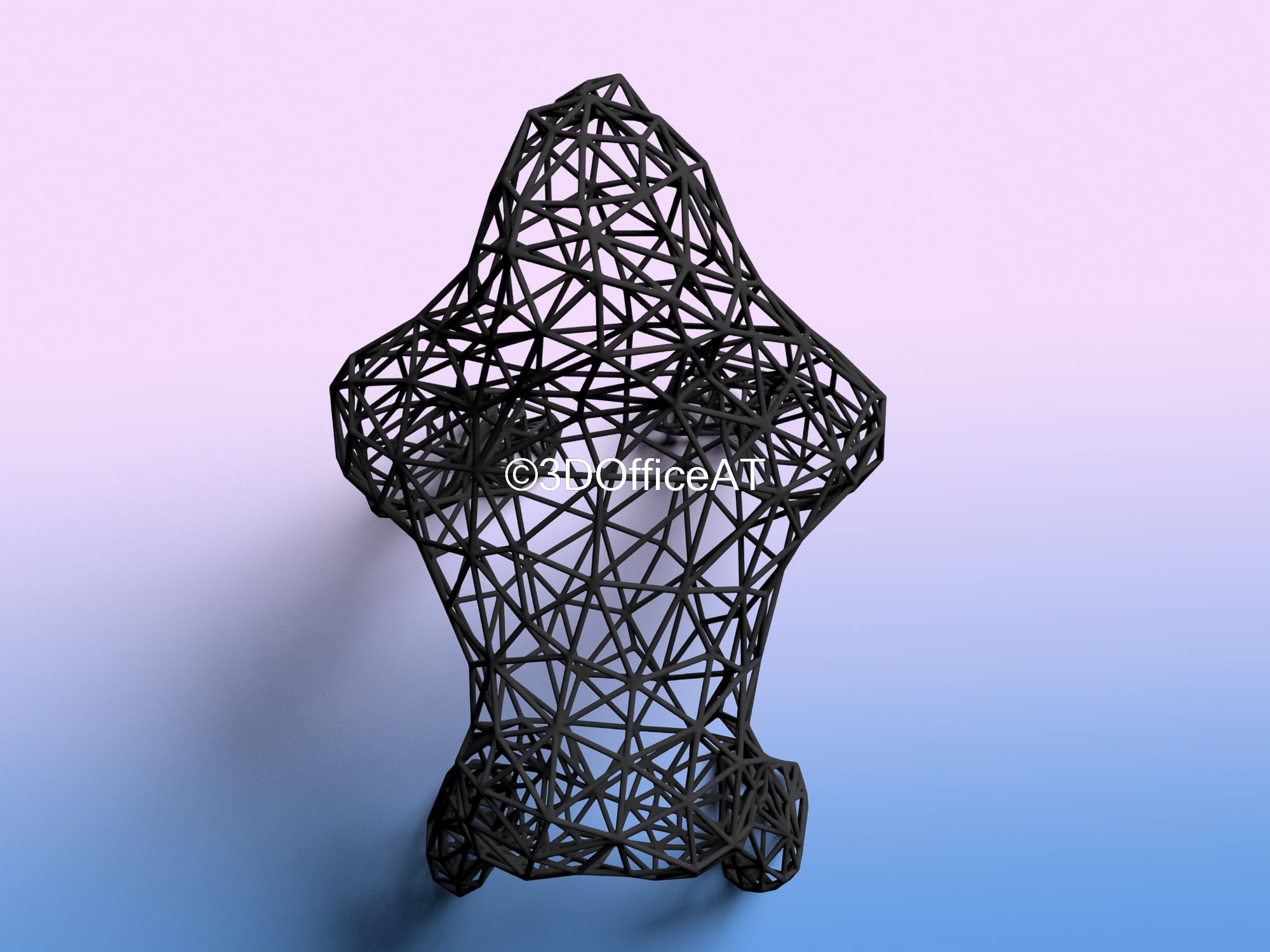 Wire Art Gorilla 3d model