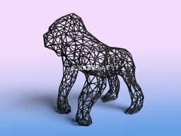 Wire Art Gorilla 3d model