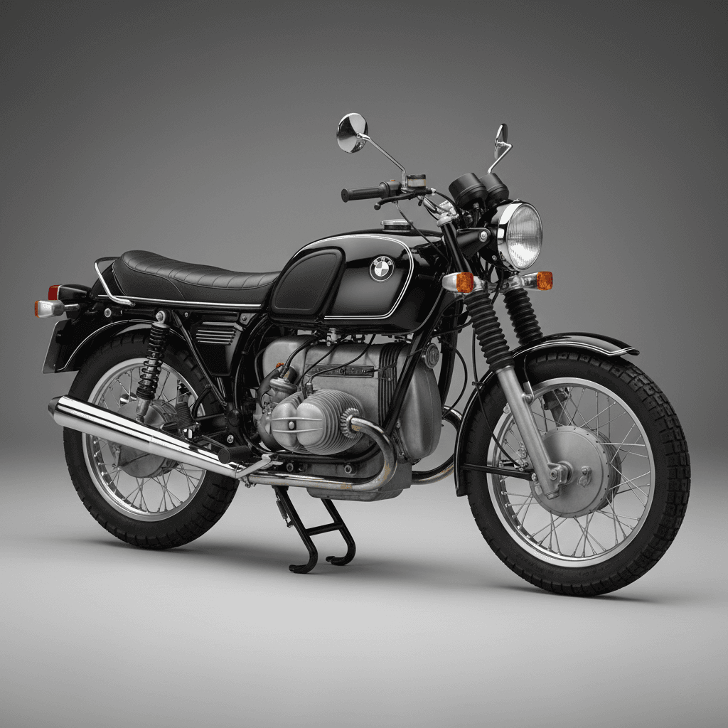 BMW R65 Classic Retro Motorcycle 3d model