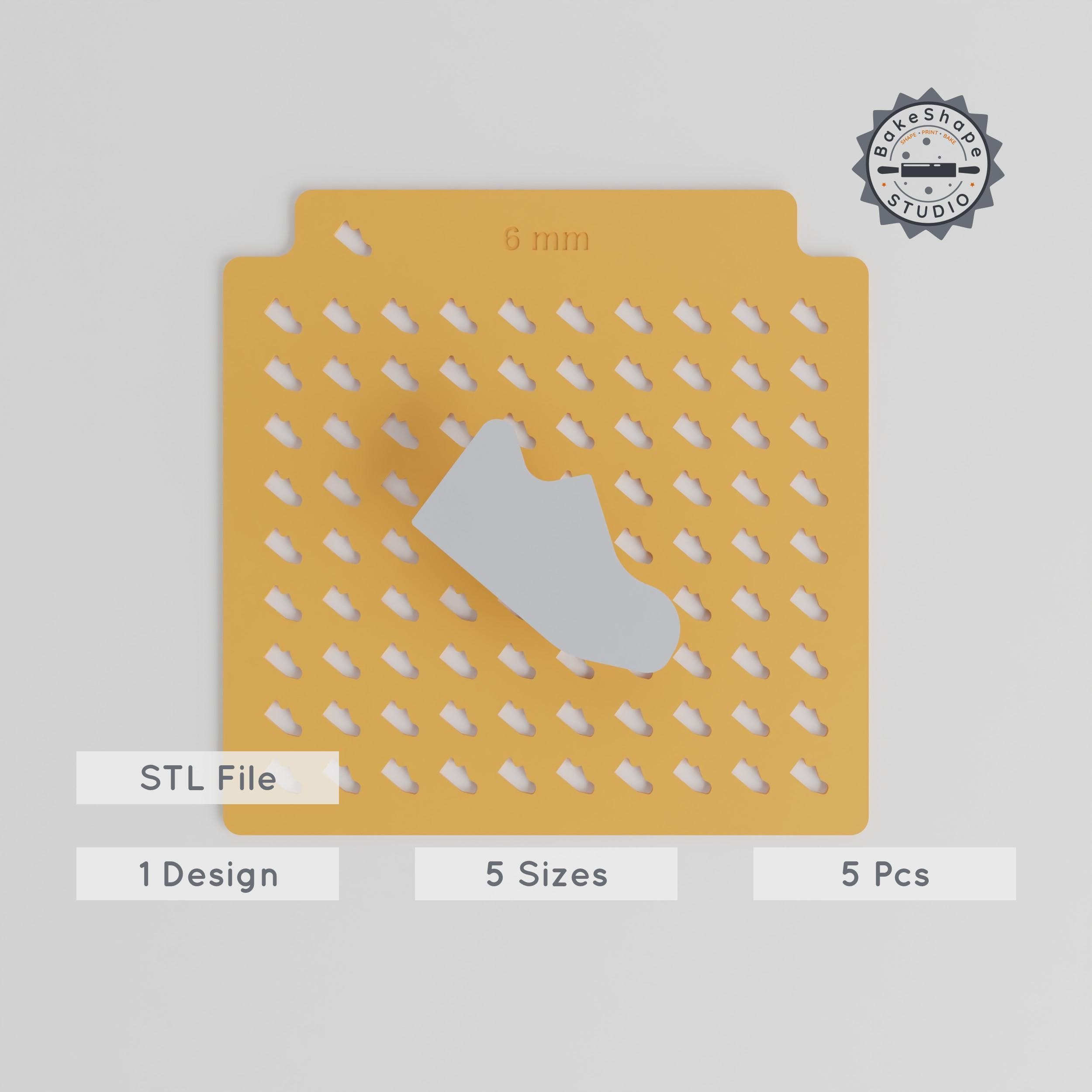 Running Shoe Sprinkle Stencil, 5 Sizes for Sprinkles & More, 6-14mm, Compatible with Powdered Sugar, Cocoa, Edible Glitter PRODUCT_1410 3d model