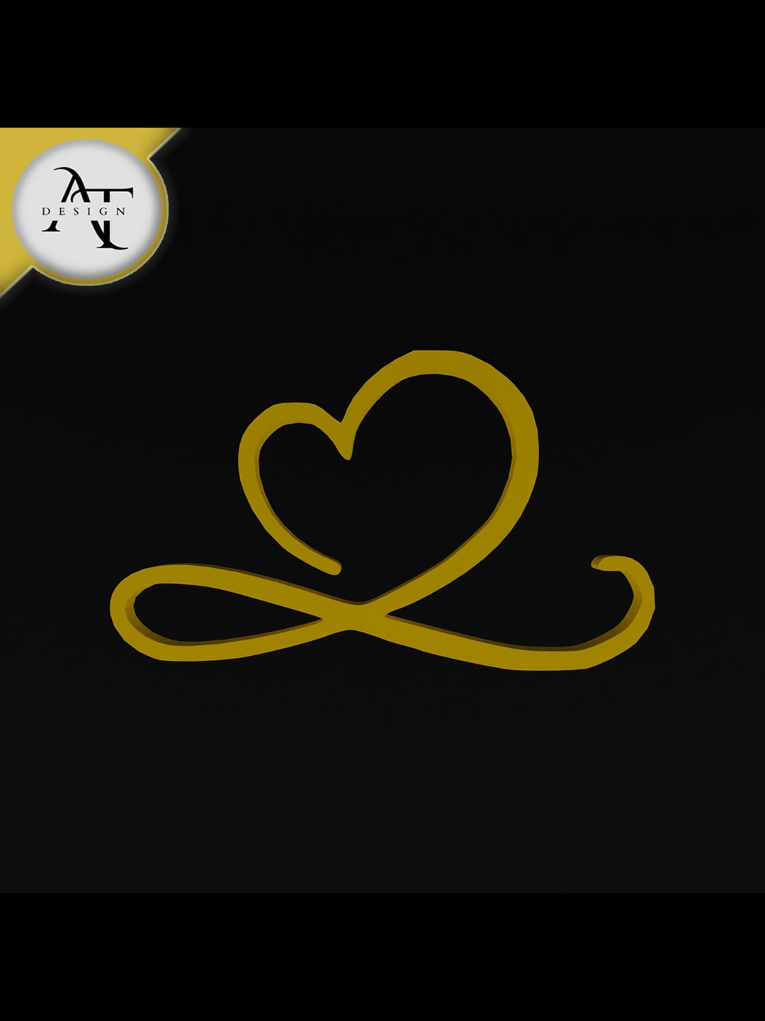 Simple Heart Symbol - 2D Art 3d model