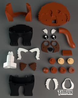 RED PANDA GLASSES HOLDER 3d model