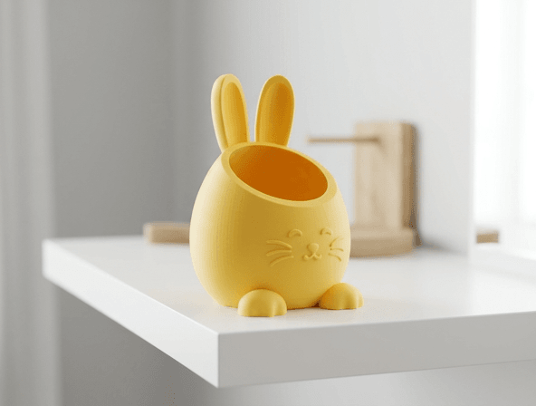 Yellow Rabbit Vase for Easter — Spring Table Decor 3d model
