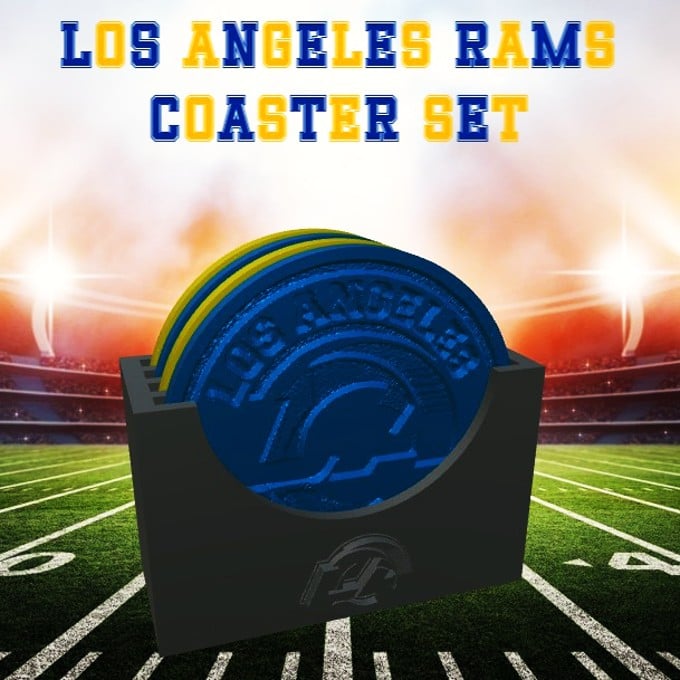 Los Angeles Rams Coaster Set (NFL) 3d model