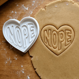 Nope Conversation Heart Cookie Cutter And Stamp 3d model