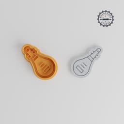 Pipa Shape Cutter & Stamp Bundle, Cookie & Fondant Design, 3 Sizes, Traditional Lute Theme PRODUCT_4496 3d model