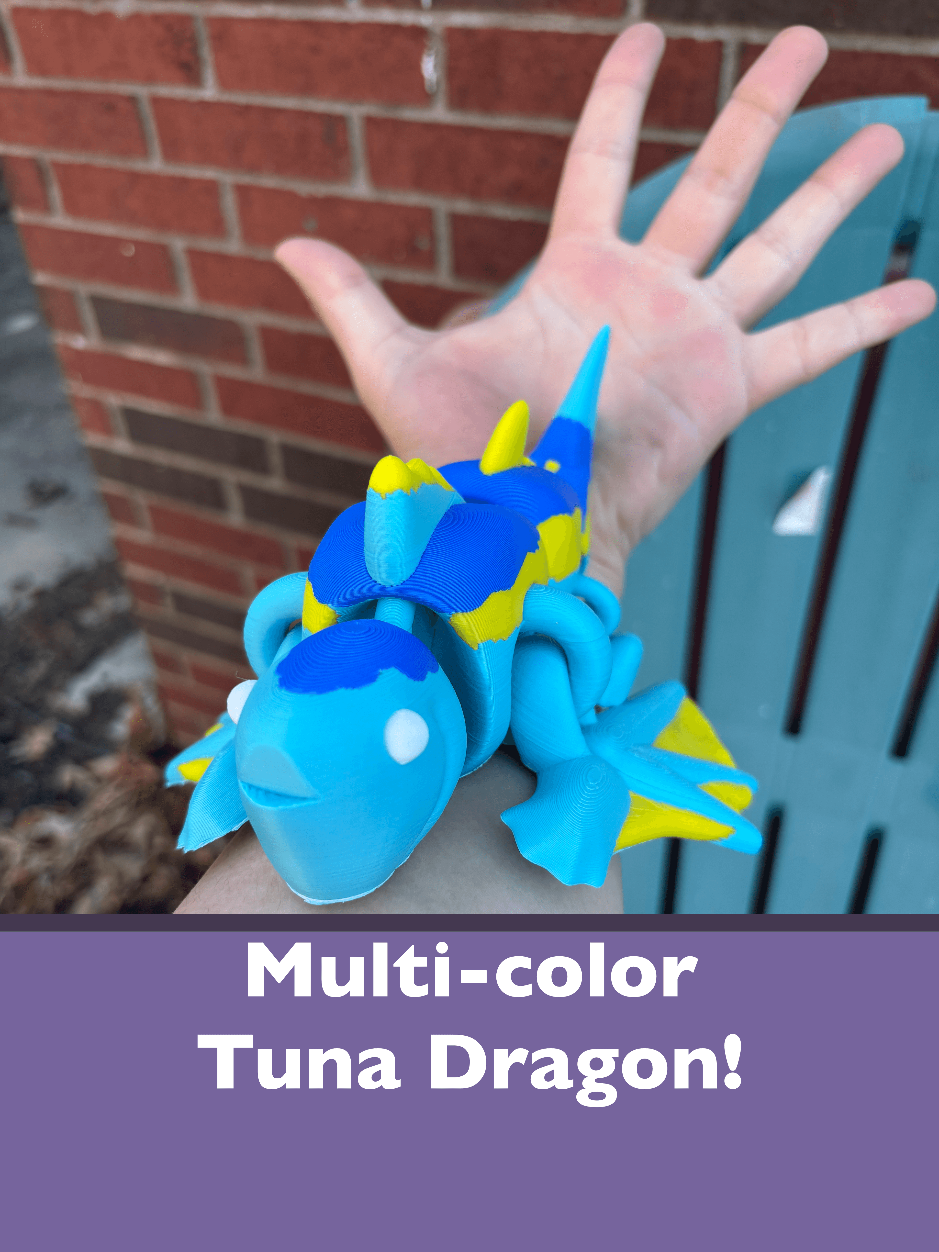 Multi-Color Articulated Tuna Dragon! 3d model