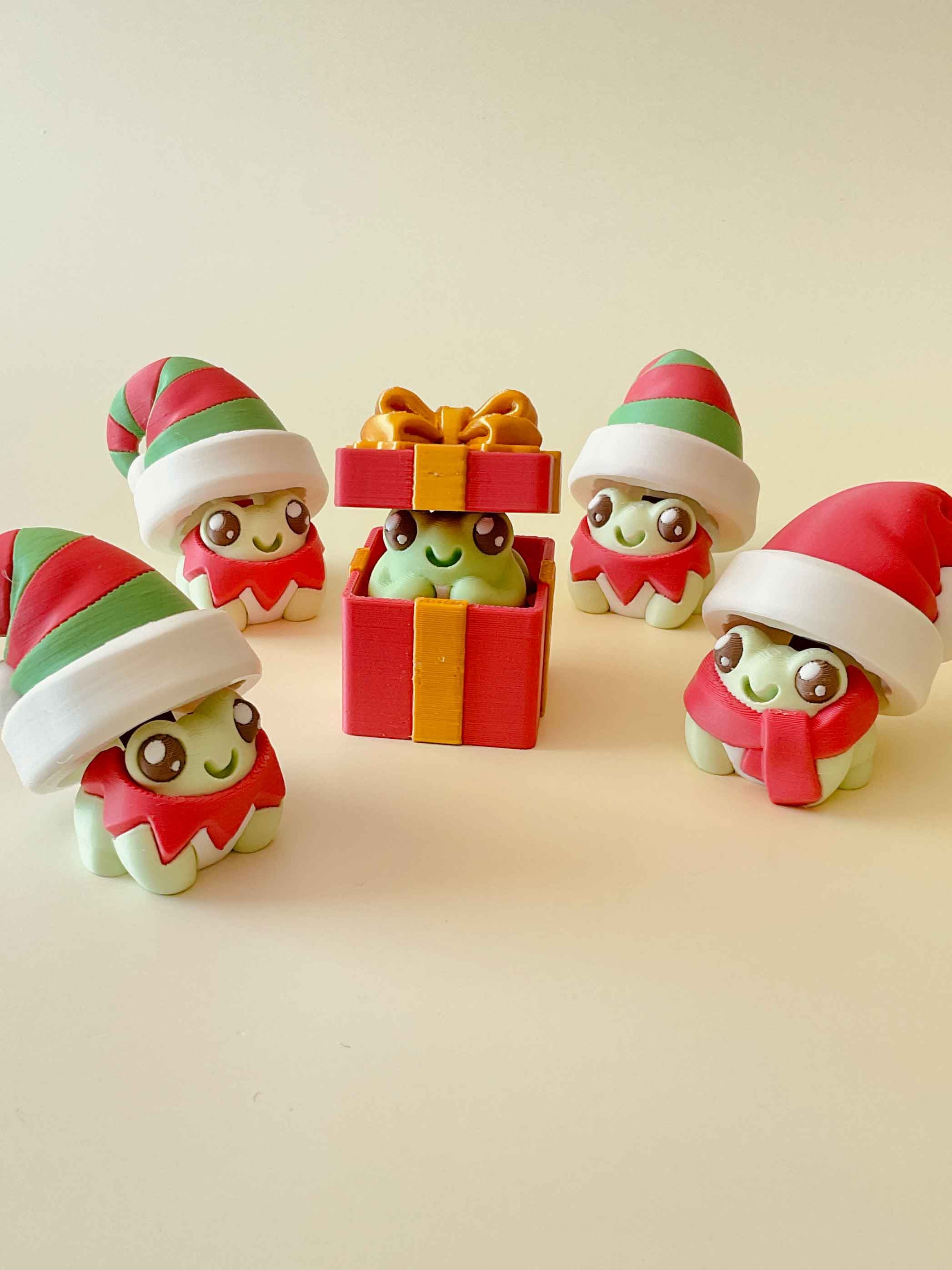 Christmas Festive Frog Clicker Keychain Fidget Toy Bundle 3d model