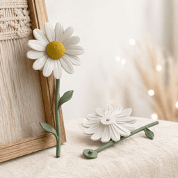 Daisy Floral Decor | Flower Head & Stem – Modular Assembly 3d model
