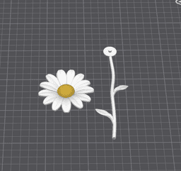 Daisy Floral Decor | Flower Head & Stem – Modular Assembly 3d model