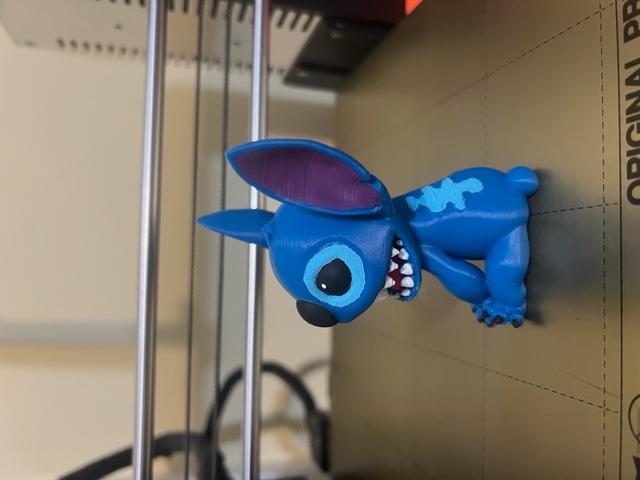 Stitch - FDM printed in blue. Hand painted. - 3d model