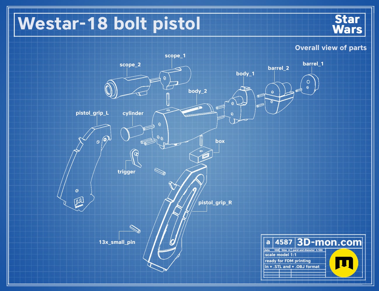 Westar-18 Bolt Pistol 3d model
