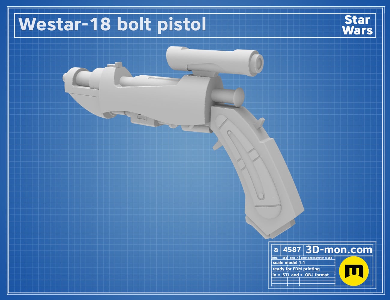 Westar-18 Bolt Pistol 3d model