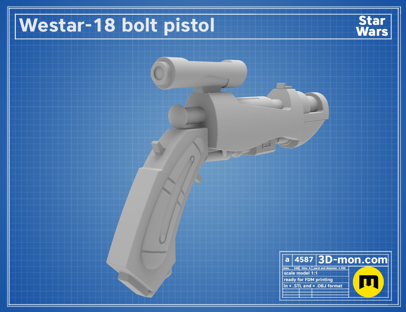 Westar-18 Bolt Pistol 3d model