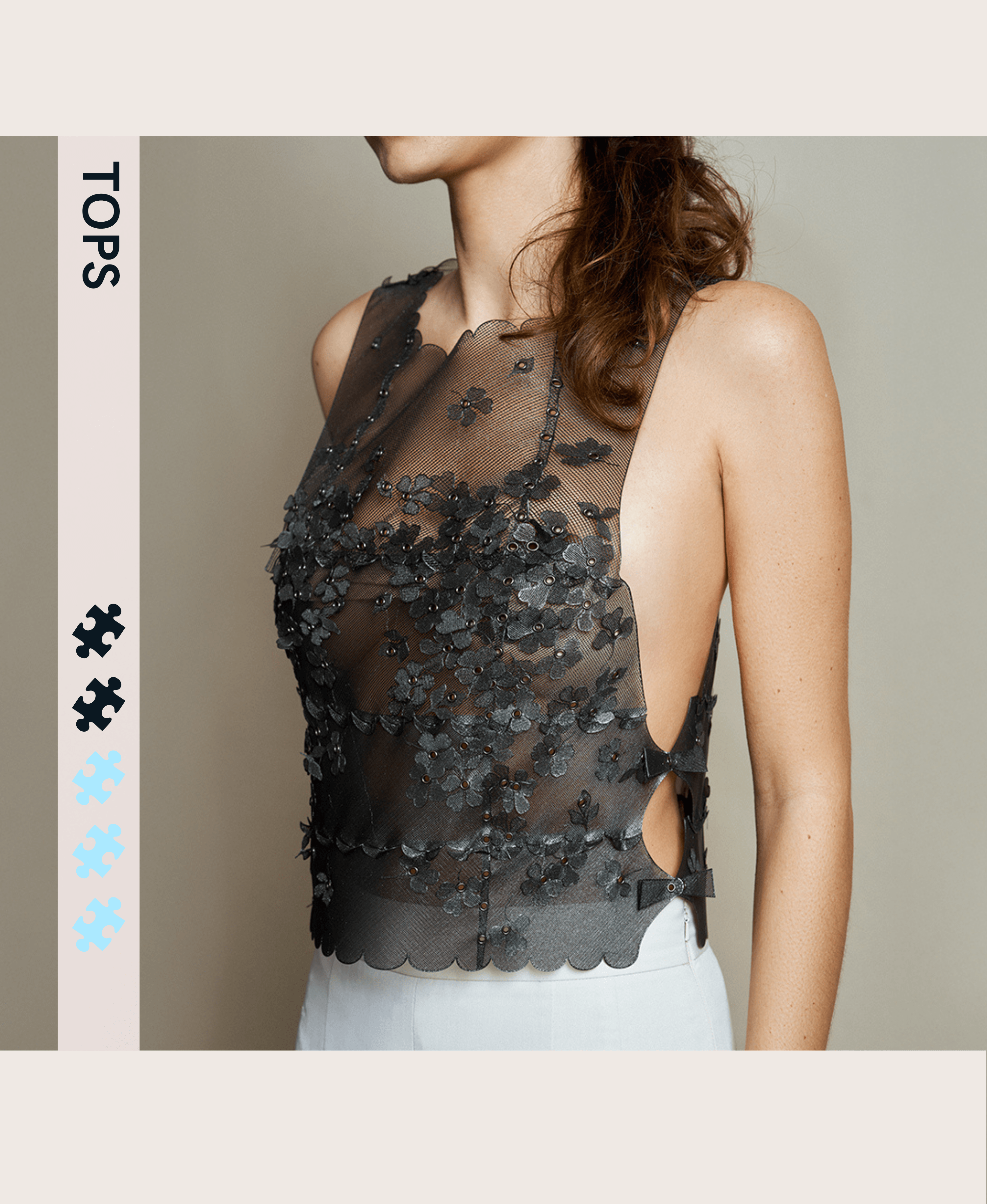 Floral Top – Modular 3D-Printed Fashion 3d model