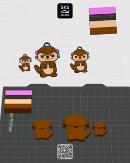 Otter Wiggle Keyring 3d model