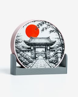Red Moon Temple Coasters 3d model